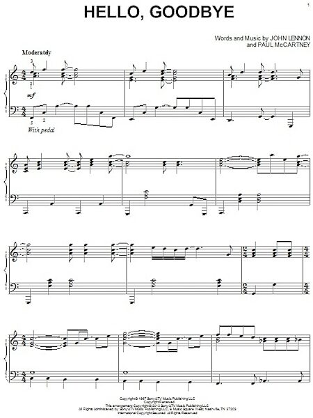 open zoom image for Hello, Goodbye - Piano Solo, New, Main