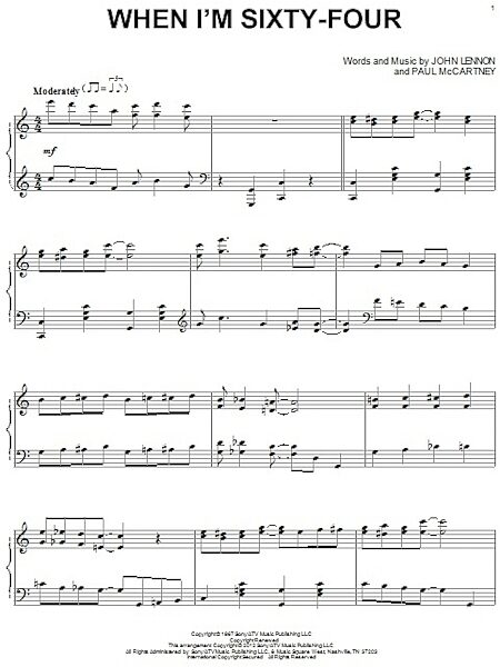 open zoom image for When I'm Sixty-Four - Piano Solo, New, Main