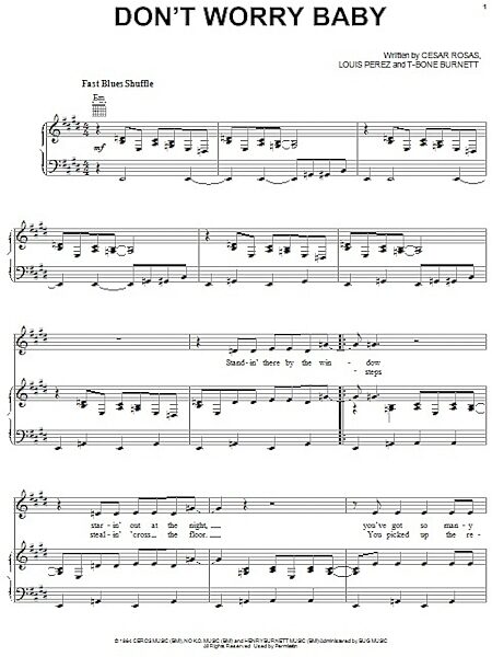 open zoom image for Don't Worry Baby - Piano/Vocal/Guitar, New, Main