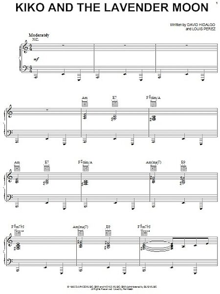 open zoom image for Kiko And The Lavender Moon - Piano/Vocal/Guitar, New, Main
