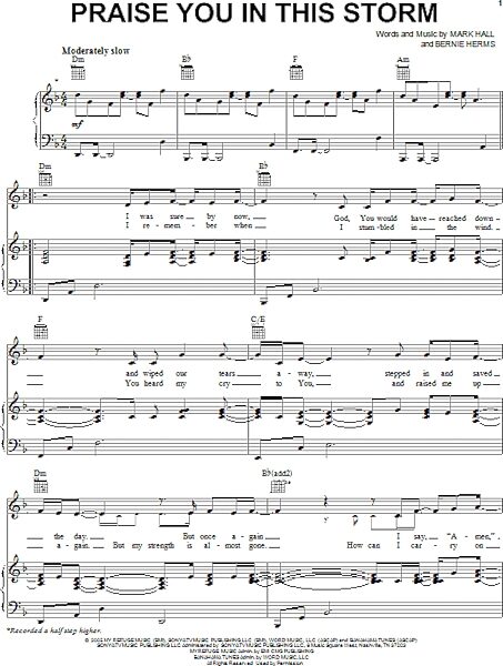 open zoom image for Praise You In This Storm - Piano/Vocal/Guitar, New, Main