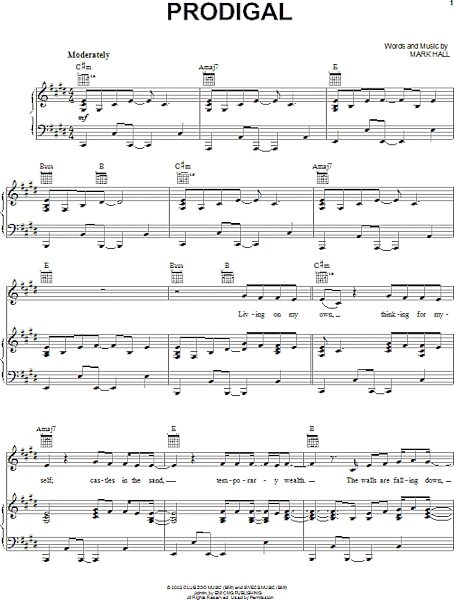 open zoom image for Prodigal - Piano/Vocal/Guitar, New, Main