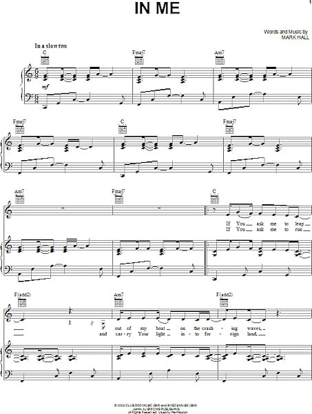 open zoom image for In Me - Piano/Vocal/Guitar, New, Main