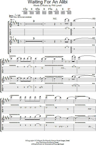 open zoom image for Waiting For An Alibi - Guitar TAB, New, Main