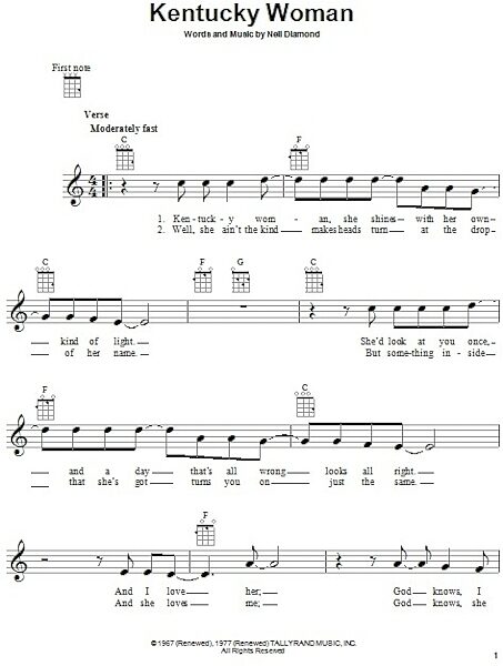open zoom image for Kentucky Woman - Ukulele, New, Main