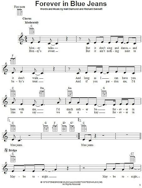 open zoom image for Forever In Blue Jeans - Ukulele, New, Main