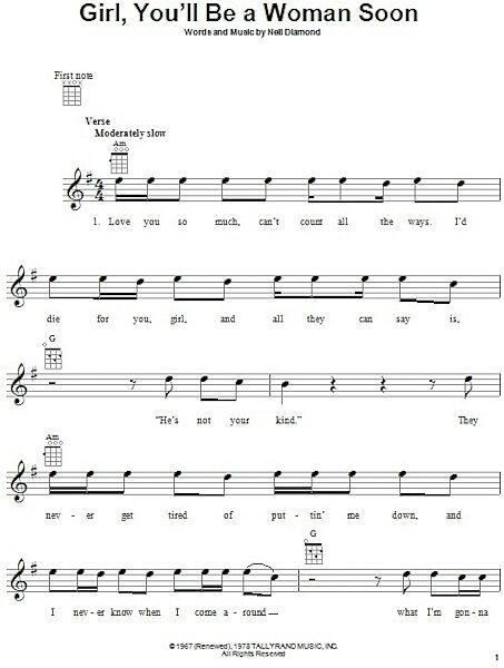 open zoom image for Girl, You'll Be A Woman Soon - Ukulele, New, Main