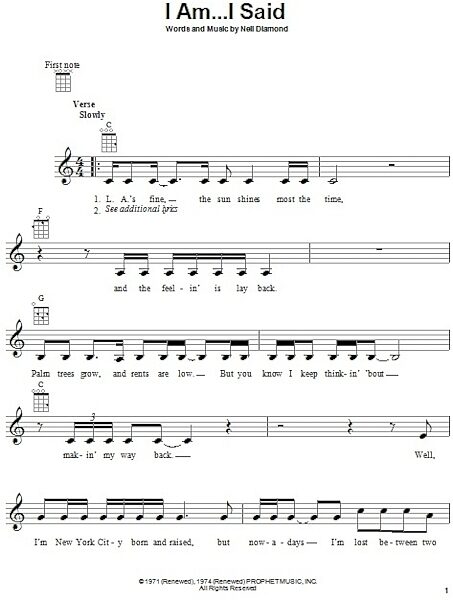 open zoom image for I Am...I Said - Ukulele, New, Main