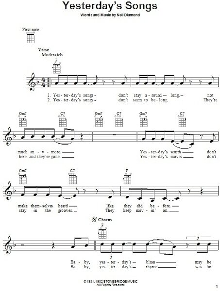 open zoom image for Yesterday's Songs - Ukulele, New, Main