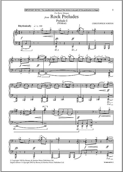 open zoom image for Prelude I (Wildcat) (from Rock Preludes) - Piano Solo, New, Main