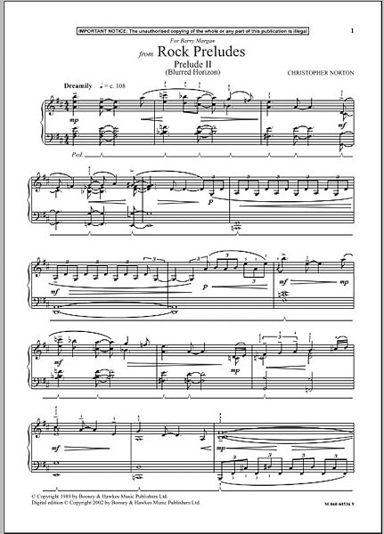 open zoom image for Prelude II (Blurred Horizon) (from Rock Preludes) - Piano Solo, New, Main