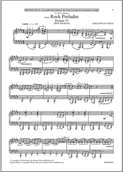 open zoom image for Prelude VI (Blue Sneakers) (from Rock Preludes) - Piano Solo, New, Main