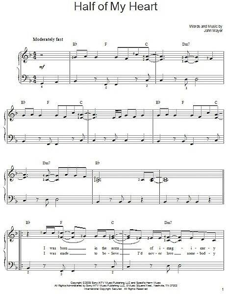 open zoom image for Half Of My Heart - Easy Piano, New, Main