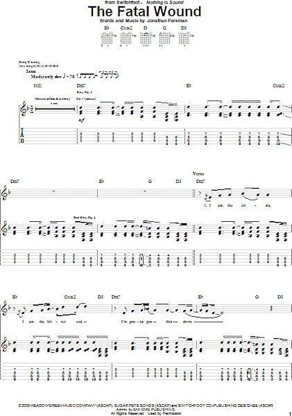open zoom image for The Fatal Wound - Guitar TAB, New, Main