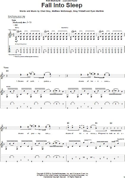 open zoom image for Fall Into Sleep - Guitar TAB, New, Main
