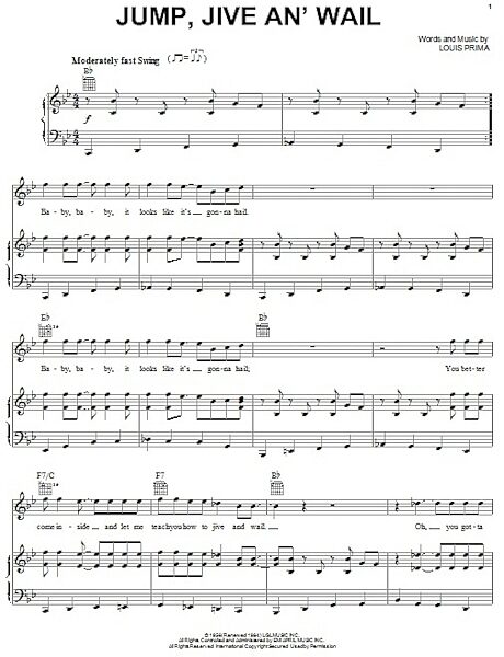 open zoom image for Jump, Jive An' Wail - Piano/Vocal/Guitar, New, Main