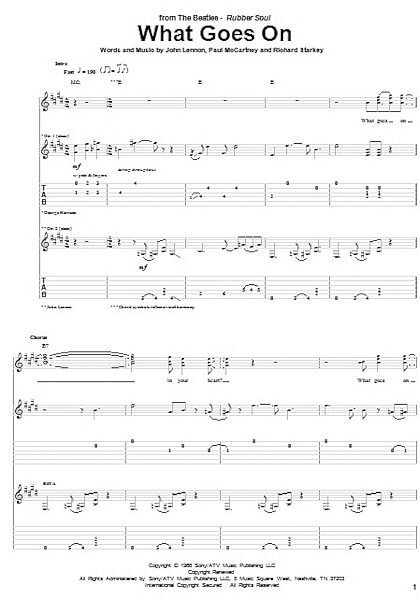 open zoom image for What Goes On - Guitar TAB, New, Main