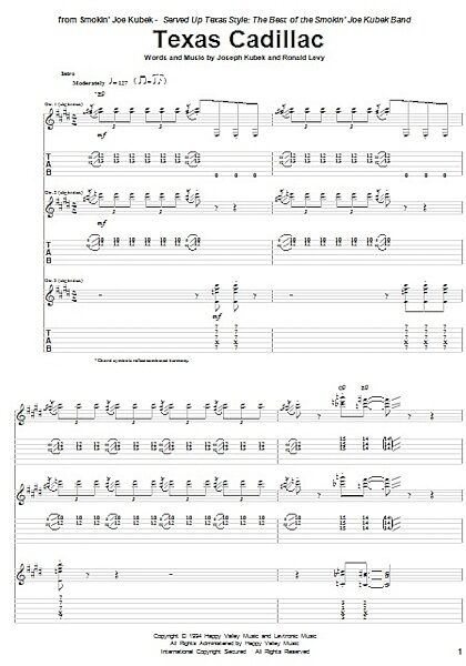 open zoom image for Texas Cadillac - Guitar TAB, New, Main