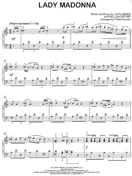 open zoom image for Lady Madonna - Piano Solo, New, Main
