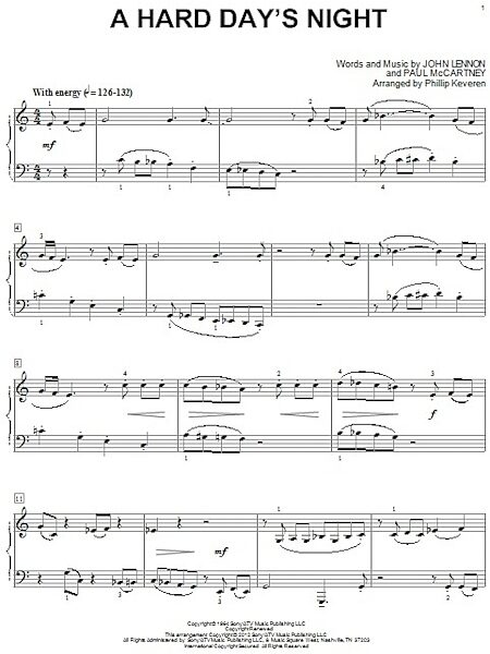 open zoom image for A Hard Day's Night - Piano Solo, New, Main