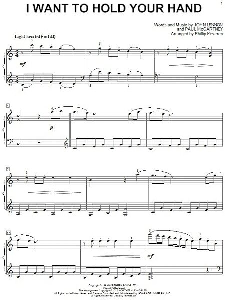 open zoom image for I Want To Hold Your Hand - Piano Solo, New, Main