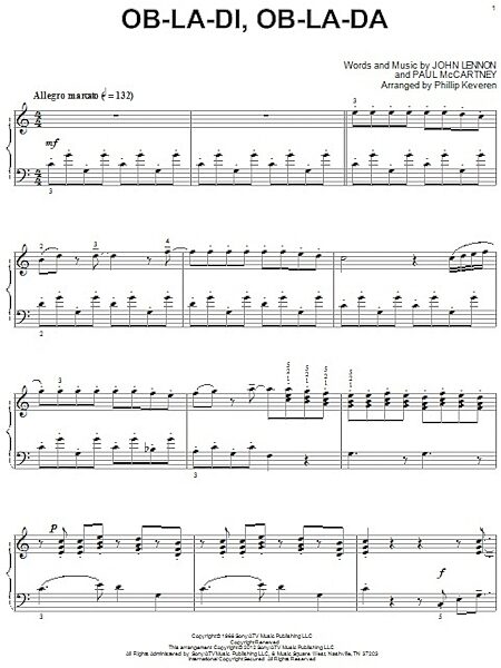 open zoom image for Ob-La-Di, Ob-La-Da - Piano Solo, New, Main