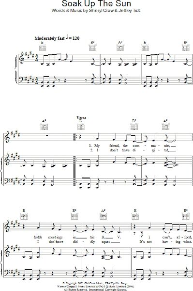 open zoom image for Soak Up The Sun - Piano/Vocal/Guitar, New, Main
