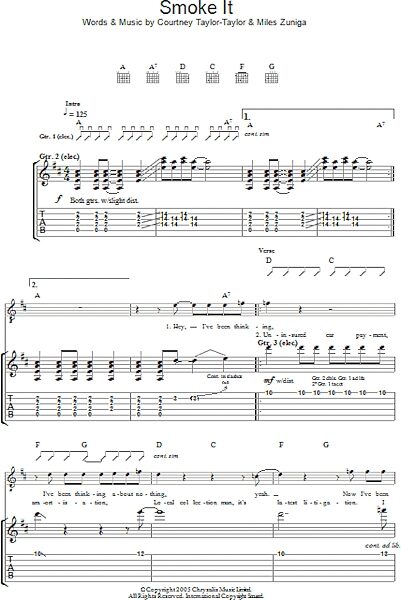 open zoom image for Smoke It - Guitar TAB, New, Main