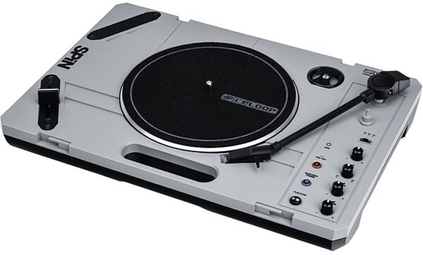 open zoom image for Reloop Spin Portable Belt-Drive Turntable System, New, Action Position Back