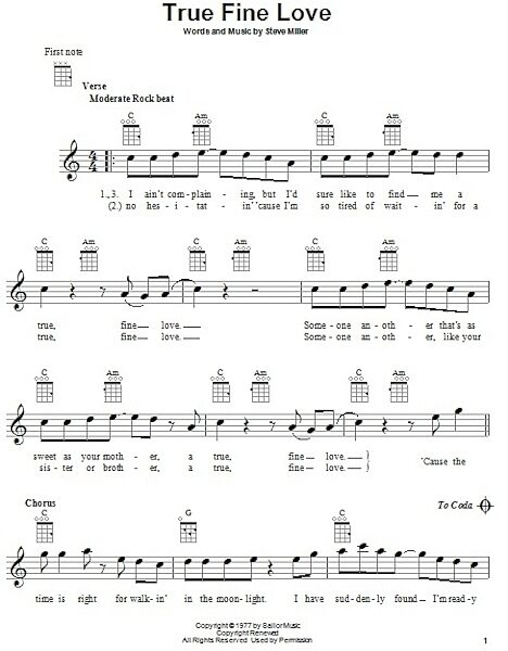 open zoom image for True Fine Love - Ukulele, New, Main