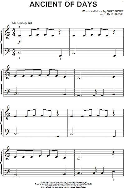 open zoom image for Ancient Of Days - Big Note Piano, New, Main