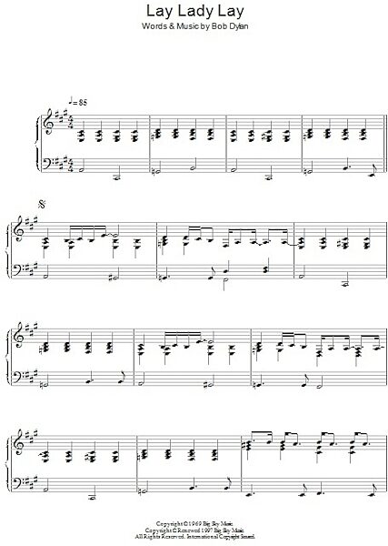 open zoom image for Lay, Lady, Lay - Piano Solo, New, Main