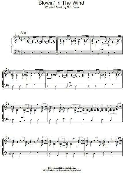 open zoom image for Blowin' In The Wind - Piano Solo, New, Main