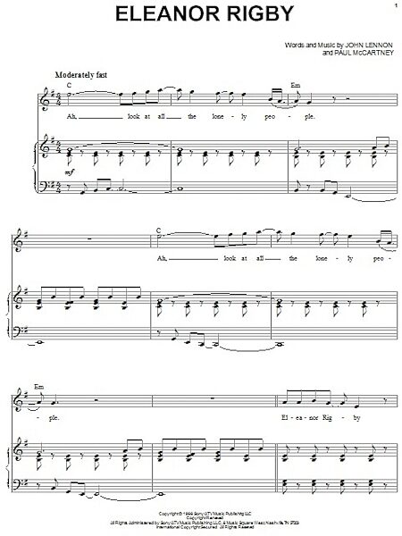 open zoom image for Eleanor Rigby - Piano Vocal, New, Main