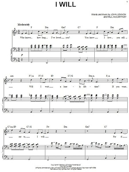 open zoom image for I Will - Piano Vocal, New, Main