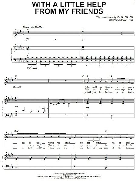 open zoom image for With A Little Help From My Friends - Piano Vocal, New, Main