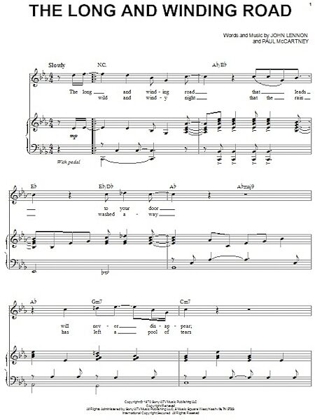open zoom image for The Long And Winding Road - Piano Vocal, New, Main