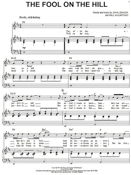 open zoom image for The Fool On The Hill - Piano Vocal, New, Main