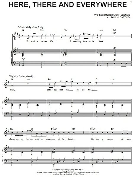open zoom image for Here, There And Everywhere - Piano Vocal, New, Main