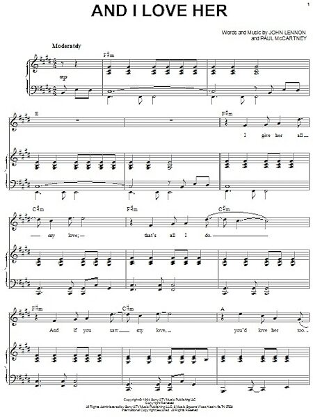 open zoom image for And I Love Her - Piano Vocal, New, Main