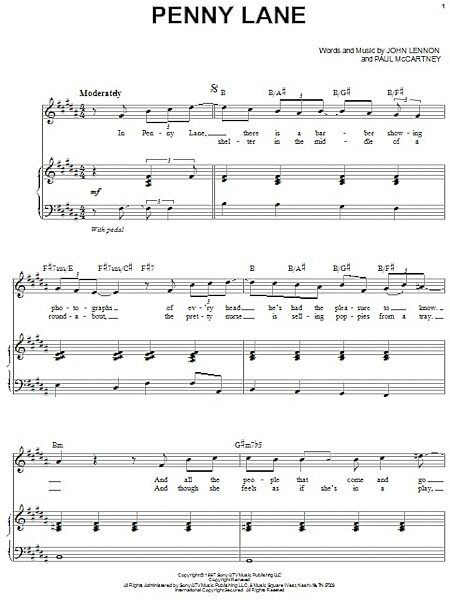 open zoom image for Penny Lane - Piano Vocal, New, Main