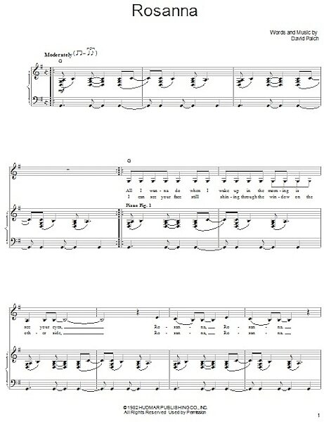 open zoom image for Rosanna - Piano/Vocal/Guitar, New, Main
