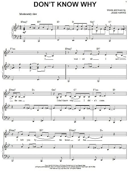 open zoom image for Don't Know Why - Piano Vocal, New, Main