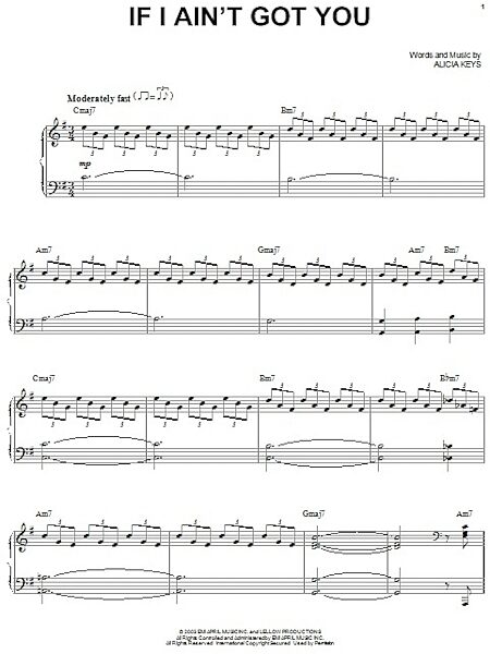 open zoom image for If I Ain't Got You - Piano Vocal, New, Main