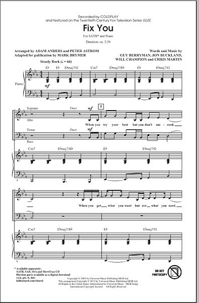 open zoom image for Fix You - Choral, New, Main