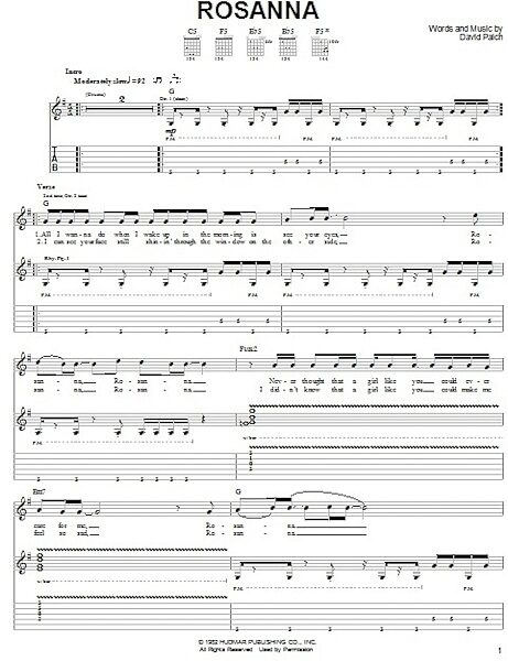 open zoom image for Rosanna - Easy Guitar, New, Main