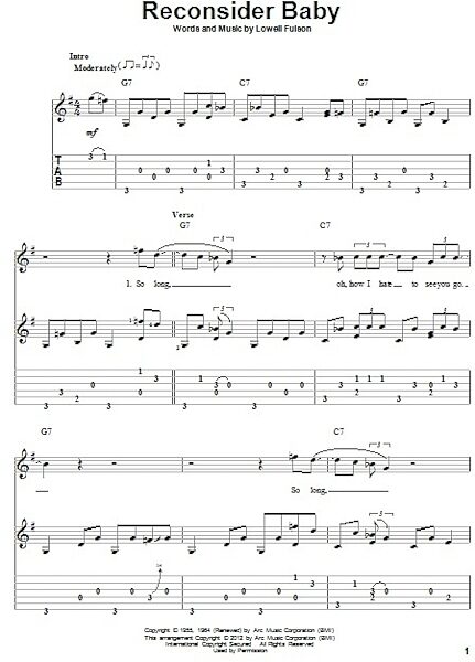 open zoom image for Reconsider Baby - Solo Guitar, New, Main