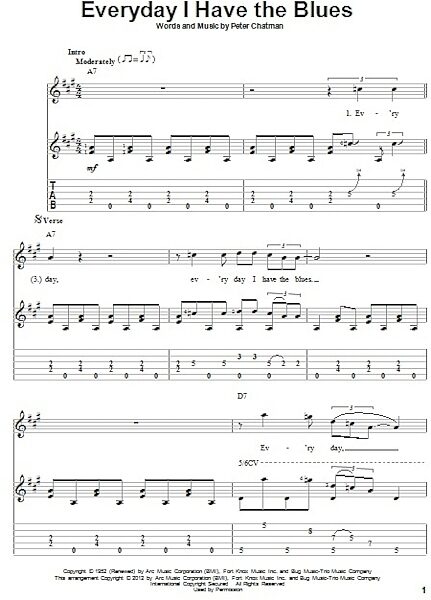 open zoom image for Everyday I Have The Blues - Solo Guitar, New, Main