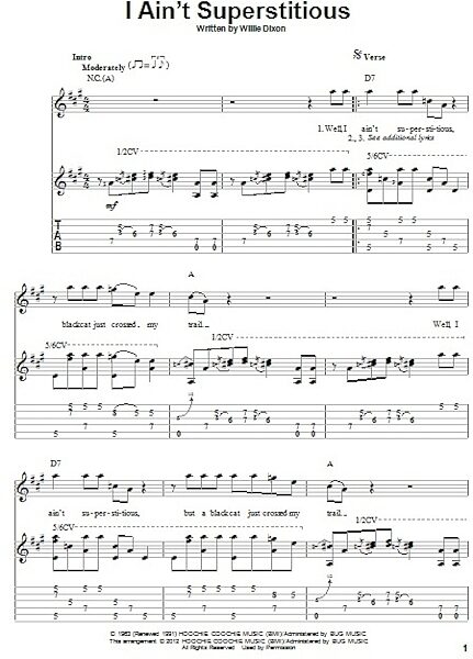 open zoom image for I Ain't Superstitious - Solo Guitar, New, Main