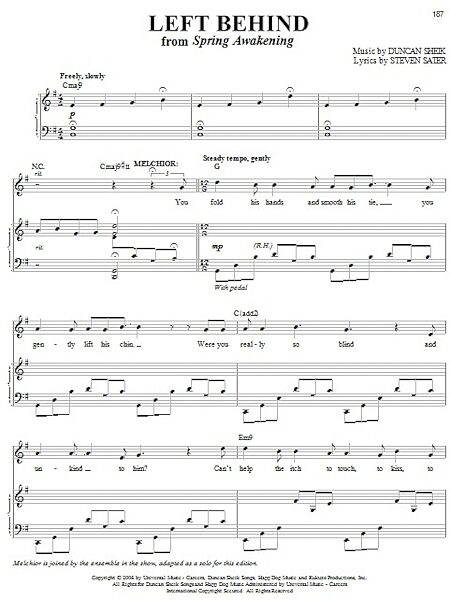 open zoom image for Left Behind - Piano Vocal, New, Main